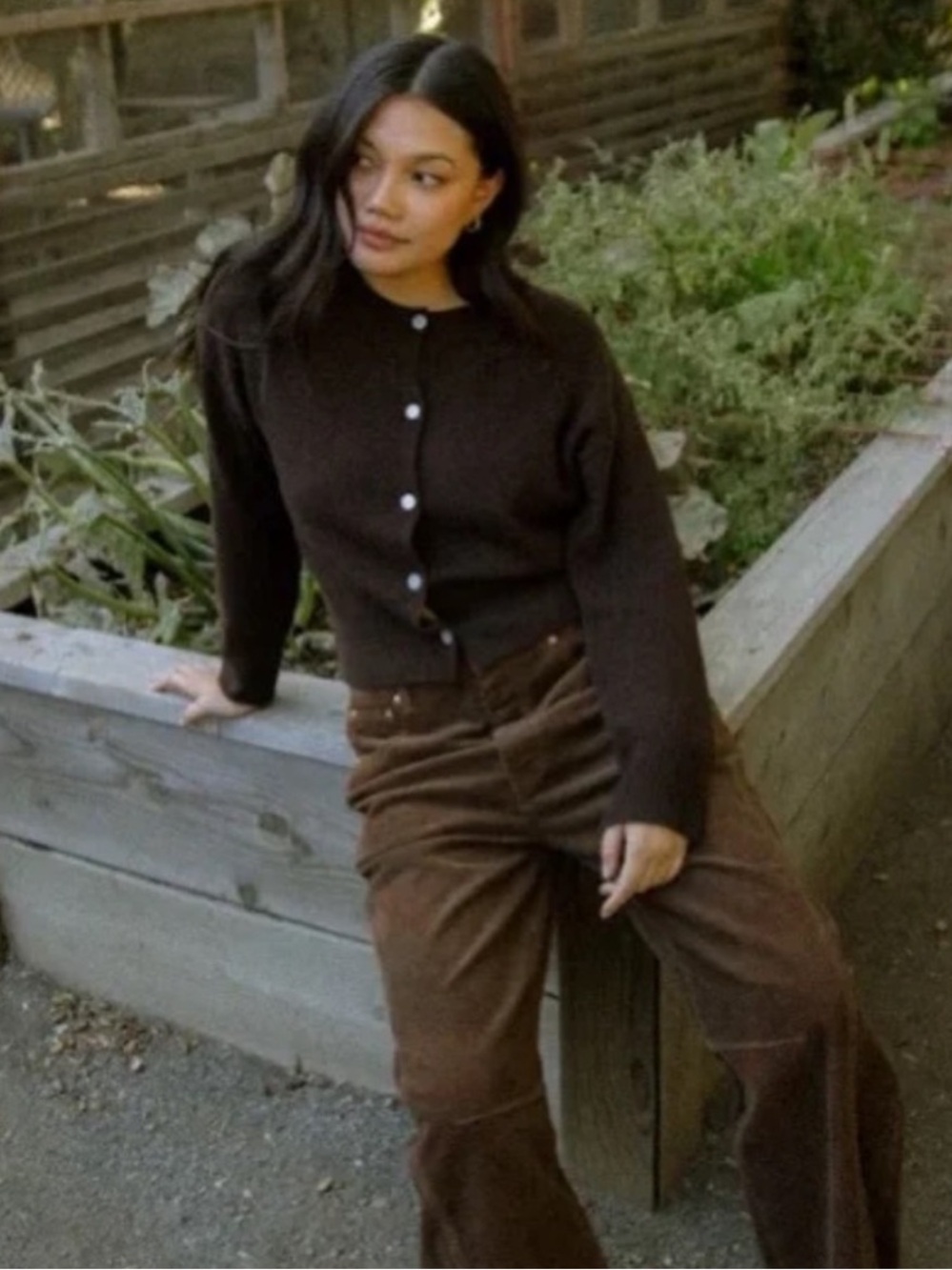 Parke Wool Cashmere Cardigan Chocolate Brown